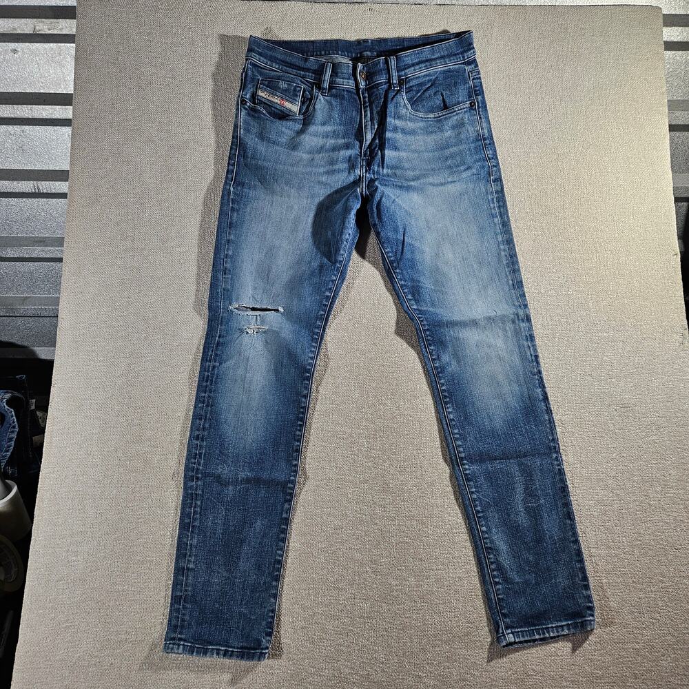 Diesel 20195 Pocket Slim Jeans Mens 32x31 Blue Distressed Denim